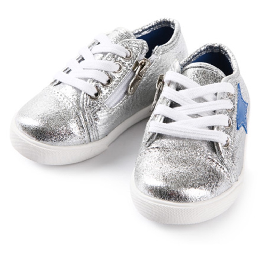 Toddler/Little Kids Slip On Canvas Silver Sneakers